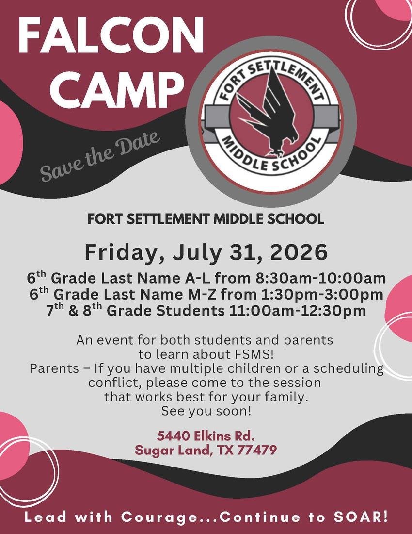 2026 Falcon Camp will be held on July 31, 2026